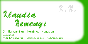 klaudia nemenyi business card